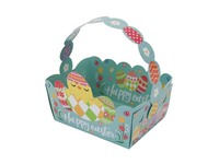 Kreative Weihnachts-DIY Hasen- und Küken-Motiv Blaue Handgehaltene Biologisch Abbaubare Geschenkbox Papiertüten mit Digitaldruck für Partydekoration