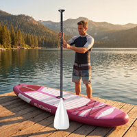 Pagaie 2-en-1 réglable pour SUP et kayak, pagaie hybride légère en 2 parties, lame simple et double, télescopique 67"-83"