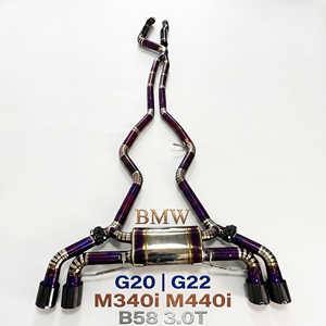 Vortex Purple Burnt Titanium Valved Catback Exhaust System for BMW G20 G22 M340i M440i B58 3.0T Performance Pipe <b>Kits</b> - Product Image 1