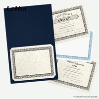 Porte-diplôme de graduation Lehuipp, 30 pièces/boîte, bleu marine en lin avec feuille d'or, taille 9 1/2 x 12, porte-certificats en papier