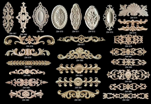 Onlay kayu dan Applique ukiran bunga cetakan Interior dekoratif untuk furnitur artikel kayu Premium trim - Product Image 5