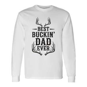 T-shirt à manches longues Best Buckin Dad Ever pour homme, cadeau pour la fête des pères, vêtements décontractés pour hommes - Product Image 1