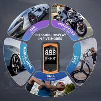 Démarreur de voiture 2-en-1 avec compresseur d'air, courant de crête 1000A, 6000mAh, 14.8V, gonfleur de pneus 150PSI max, pression en temps réel, urgence