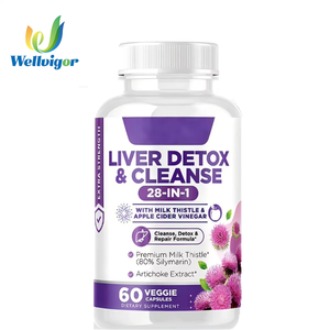 Cápsulas Personalizadas para la Protección del Hígado en Adultos, Anti-colesterol y Detox, con Cardo Mariano, Diente de León y Vinagre de Sidra de Manzana - 60 Cápsulas/Botella - Product Image 1