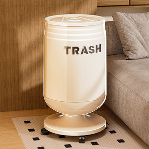 Creative Flip Top Trash Can <b>Large</b> Capacity Odor Proof Indoor Cylindrical Waste <b>Bin</b> With Lid Thickened Design - Product Image 2