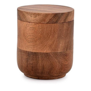 Acacia Wood Jewelry <b>Box</b> Round 7.6 X 7.6 X 8.9 Cm With Lid For <b>Rings</b> <b>Proposals</b> Weddings - Product Image 1