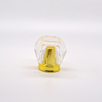 Flacon de parfum en verre transparent DiamondCut avec bouchon en cristal et col doré, flacon de parfum vide de luxe pour emballage cosmétique 100 ml