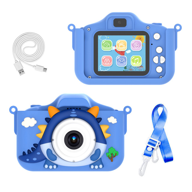 4800W HD Resolution Cartoon Children's Camera with silicone cover waterproof Kid Smart Video Camcorder