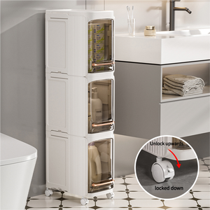 Hiện đại Multilayer nhựa có thể gập lại kẽ hở lưu trữ ngăn kéo tủ hẹp hộp lưu trữ Khoảng cách không gian cho nhà bếp phòng tắm bán buôn - Product Image 2