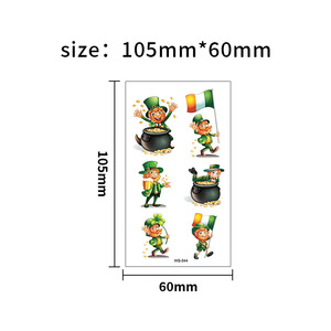 20 hojas Irlanda Día de San Patricio Sombrero de trébol verde <span class=keywords><strong>Globo</strong></span> Bandera <span class=keywords><strong>Tatuaje</strong></span> Pegatina Fácil de usar Papel de transferencia de agua pequeño de moda - Product Image 6