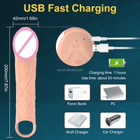 SacKnove Quality 10 Mode Wieder verwendbare drahtlose elektrische Big Cock Extender Sexspielzeug Silikon Gummi Penis hülle mit Fernbedienung