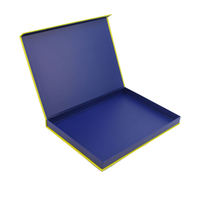 Nouveauté - Coffret cadeau de luxe - Emballage en carton rigide avec laminage doux au toucher - Fermeture magnétique bleue - Boîte à ruban pour coffret cadeau