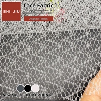 Tissu en maille de nylon 100% respirant et léger de 25 g/m², blanc, pour robes de soirée et robes à paillettes, tissu en tulle, tissu en dentelle