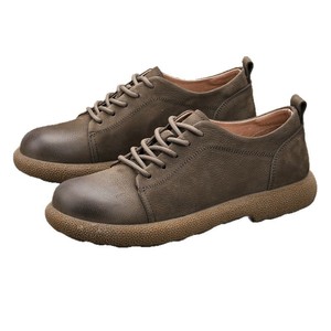 Chaussures bateau en cuir à lacets, bout rond, semelle extérieure en caoutchouc, semelle intermédiaire en EVA, respirantes, chaussures décontractées pour hommes, printemps - Product Image 5