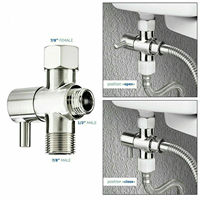 Ensemble de douchette WC Shattaf en nickel brossé avec valve en T pour femme, livraison aux États-Unis