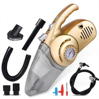 Pompe à air électrique portative 4-en-1 puissante 12V avec aspirateur et éclairage LED pour voiture et mesure de pression