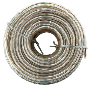 Vente en gros de 25 <span class=keywords><strong>pieds</strong></span> de calibre 20 AWG pur et cuivre étamé câble parallèle transparent plat clair double câble de haut-parleur petit rouleau - Product Image 2