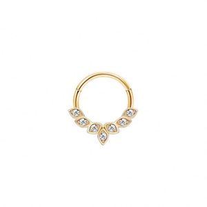 Bijoux de piercing corporel pour femmes, vente en gros, mode, ASTM F136 G23, anneau de nez clicker, pavé de CZ blanc, pour cartilage d'oreille, tragus, hélix, lobe - Product Image 3