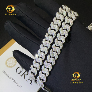 Nuovi arrivi gioielli in stile Hip Hop alla moda da 10mm ghiacciati <span class=keywords><strong>925</strong></span> <span class=keywords><strong>argento</strong></span> massiccio VVS1 Moissanite diamante Miami <span class=keywords><strong>catena</strong></span> a maglie cubana da <span class=keywords><strong>uomo</strong></span> - Product Image 4