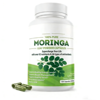 Pengiriman Cepat OEM Label Pribadi Kapsul Bubuk Moringa Asli Daun Moringa untuk Energi, Metabolisme & Dukungan Kekebalan Tubuh