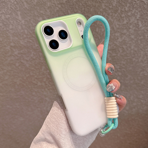 Thạch Từ Trường Hợp Điện Thoại Cho Iphone 17 Pro Max 16 15 Với Dây Đeo Cổ Tay Gradient Da Cảm Thấy Điện Thoại Di Động Trở Lại Trường Hợp Bìa Cho Tôi Điện Thoại Không Khí - Product Image 3