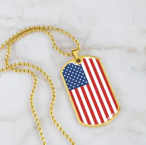 Boy tarzı amerikan bayrağı kolye erkekler ve kadınlar için hediye için askeri gazileri abd bayrağı kolye yurtsever takı