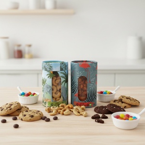 Custom High-End Eco-Friendly Food Grade Kraft Paper Cylinder <b>Box</b> for Candy Jelly & Chips Recyclable Packaging - Product Image 6