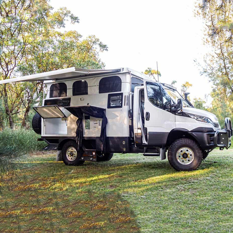 Expedition Truck Bed Camper Trailer Caravan with Slide-Out Kitchen for ...