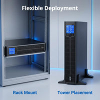 YTR1102L-J 2KVA Catu Daya Tak Terputus 1.8KW 2U Rak Mount Online UPS Cadangan Daya Darurat untuk Server Jaringan