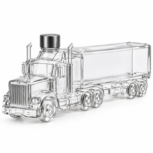 Bouteille de whisky en borosilicate en forme de camion de transport routier, avec bouchon couronne, corps soufflé à la main, pour décoration de marquage routier - Product Image 5