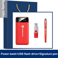 Bestseller Großhandel Personalisierte Luxus-Powerbank Notizbuch USB-Stick Büro Executive Werbegeschenke Firmengeschenk-Set