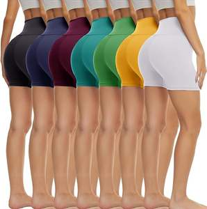Shorts de sport pour femmes, taille haute, coupe ajustée, écologiques, séchage rapide, poches latérales, tissu Oxford respirant, logo personnalisé, nœud - Product Image 2