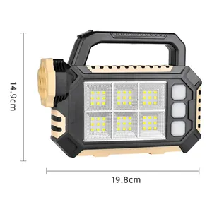Di động năng lượng mặt trời có thể sạc lại SMD <span class=keywords><strong>LED</strong></span> Torch Đèn pin đa chức năng năng lượng mặt trời <span class=keywords><strong>LED</strong></span> cắm trại đèn lồng ánh sáng - Product Image 3