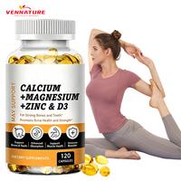 Complément alimentaire végétalien OEM en gélules molles de calcium, magnésium et zinc pour le soutien immunitaire et osseux