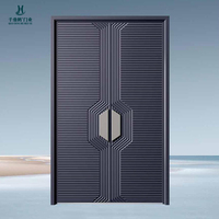 Porte d'entrée extérieure de luxe moderne antivol en acier inoxydable double couche pour villas haut de gamme et appartements (projets d'ingénierie)