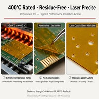 Feuille d'isolation en film polyimide PI découpée sur mesure, haute température, sans adhésif, qualité Gold Finger, pour FPC, PCB, batterie, accessoires électroniques