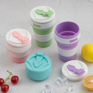 Gobelet de voyage pliable en silicone écologique en gros d'usine - Sans BPA, étanche, portable pour le camping en plein air, la randonnée - Product Image 3