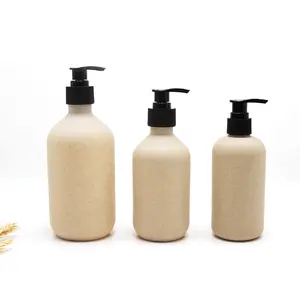 Hotel shampoo bath empty bottles can be customized logo degradable straw bottles eco friendly custom logo