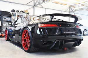 Diffuseur arrière en fibre de carbone style Vor, diffuseur de pare-chocs arrière en fibre de carbone agressif pour <span class=keywords><strong>Audi</strong></span> R8 V10 17-19 - Product Image 5