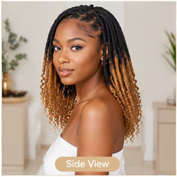 Extensions Afro Kinky Bulk Ombré T1b/27 Locs 100 % Cheveux Humains Remy avec Pointes Bouclées