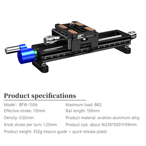 Professional BFW-150A Aluminum Alloy Tripod with 4-way Macro Focusing Rail Photography Accessories for Camera Slider - Product Image 4