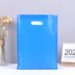 Vente en gros Sac à provisions avec poignée en plastique personnalisé avec logo personnalisé Sacs en plastique HDPE avec poignée de votre logo - Product Image 1