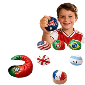 Melanth 2026 Soccer Theme National Flag Dumpling PU Squishy Slow <b>Rebound</b> Stress Relief Squeeze Toys Kawaii Country Bun Squishies - Product Image 1