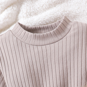 Costume pour filles, automne et hiver, couleur unie, <span class=keywords><strong>pull</strong></span> en laine avec haut à manches longues et jupe en cuir, ensemble trois pièces - Product Image 6