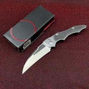 Navaja Plegable de Bolsillo <span class=keywords><strong>Eskrima</strong></span> para Exteriores, Acero M390, Recubierta de Titanio y Mango de Fibra de Carbono, Cuchillo Táctico de Autodefensa - Product Image 1