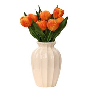 Juego de Jarrones de Cerámica Mystic Arts, Color Blanco Lechoso, Estilo Moderno Minimalista, Decoración para el Hogar, Decoración de Mesa de Sala de Estar, Flores Secas - Product Image 5