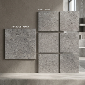 Stardust Pecan Double Glazed Porcelain Floor Tiles Glossy Marble Finish Multi Size Collection 800x800mm 80x80cm - Product Image 2