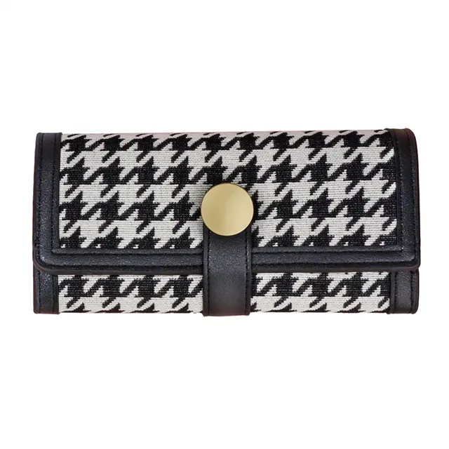 wholesale High Quality Ladies Card Holder Wallet Long Houndstooth Purse money organizer for cash budget wallet