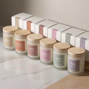 Custom Logo and Packaging Organic Soy Wax Customized Glass Jar Aromatic Scented Bougie <strong>Candles</strong> Gift <strong>Set</strong> for Home Fragrance - Product Image 2