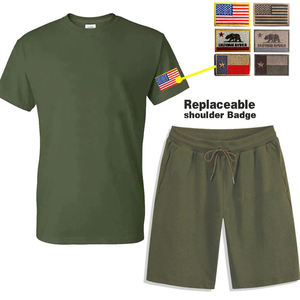 Tute da uomo con Logo personalizzato in cotone con 15 colori per la vendita calda <span class=keywords><strong>T</strong></span>-<span class=keywords><strong>Shirt</strong></span> grafica Set corto in due pezzi di abbigliamento e Set da Jogging - Product Image 5